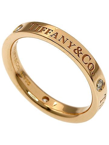 Tiffany & Co. Tiffany &amp; Co. Flat Band 3-Diamond Ring, 18K Pink Gold, Women's. (view 1)