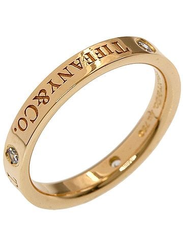 Tiffany & Co. Tiffany &amp; Co. Flat Band 3-Diamond Ring, 18K Pink Gold, Women's. (view 2)