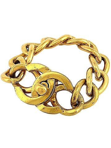 Chanel Chanel Coco Mark Chain Bracelet Turnlock GP Gold Women's (view 1)