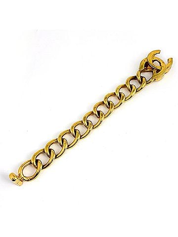 Chanel Chanel Coco Mark Chain Bracelet Turnlock GP Gold Women's (view 2)