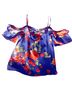 Skies Are Blue 100% Polyester Floral Blue Red Green Yellow Short Sleeve Blouse Size S (petite) - photo 2