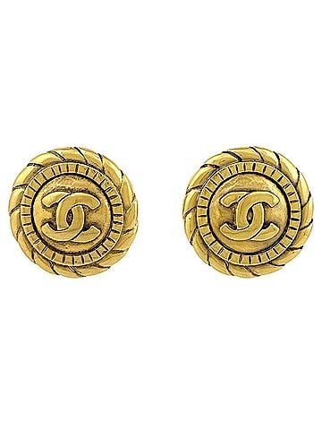 Chanel Chanel Coco Mark Earrings, GP Gold, Women's (view 1)