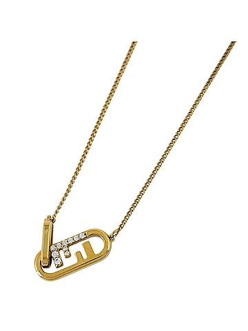 Fendi Fendi Auroch Necklace GP Rhinestone Women's (view 1)