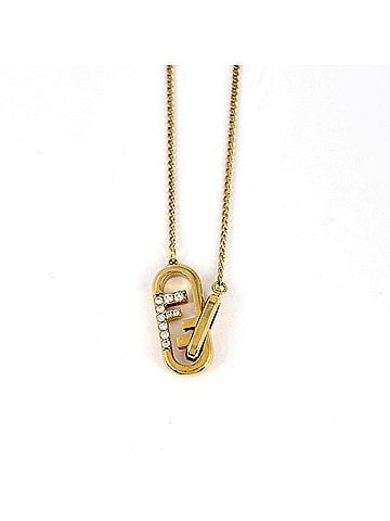 Fendi Fendi Auroch Necklace GP Rhinestone Women's (view 2)