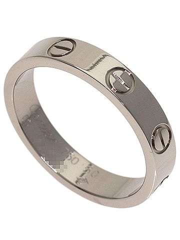 Cartier Cartier Mini Love Ring #50, 18K White Gold, Women's Ring, CARTIER (view 1)