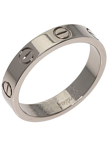 Cartier Cartier Mini Love Ring #50, 18K White Gold, Women's Ring, CARTIER (view 2)