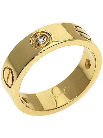 Cartier Cartier Love Ring Half Diamond #52 Ring, 18K Yellow Gold, Women's, CARTIER (view 2)