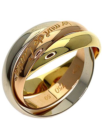 Cartier Cartier Trinity #50 Ring - 18K Yellow Gold/18K White Pink Gold Women's CARTIER (view 2)
