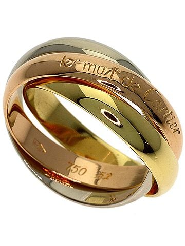 Cartier Cartier Trinity #52 Ring - 18K Yellow Gold/18K White Pink Gold Women's CARTIER (view 1)