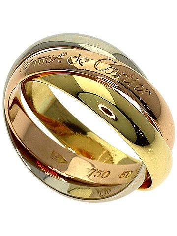 Cartier Cartier Trinity #50 Ring - 18K Yellow Gold/18K White Pink Gold Women's CARTIER (view 1)