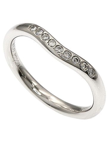 Tiffany & Co. Tiffany &amp; Co. Curved Band Diamond Ring, Platinum PT950, Women's Ring. (view 1)
