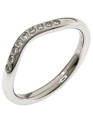 Tiffany & Co. Tiffany &amp; Co. Curved Band Diamond Ring, Platinum PT950, Women's Ring. (view 2)