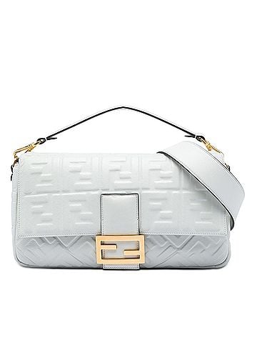 Fendi Large Zucca Embossed Leather Baguette Satchel (view 1)