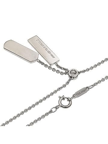 Tiffany & Co. Tiffany &amp; Co. 1837 Double Bar 1P Diamond Necklace, 18K White Gold, Women's. (view 2)