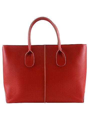 Tod's Tod's D Bag, Calfskin Handbag, Red, A4 Size, Women's (view 1)
