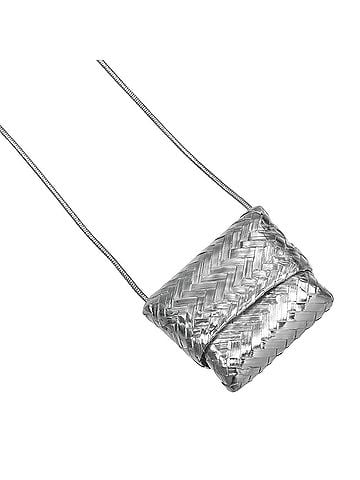 Tiffany & Co. Tiffany &amp; Co. Pill Case Long Necklace, Intrecciato Back, Sterling Silver 925, Made in Mexico, Approx. 31g, Unisex. (view 1)