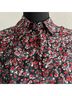 The Kooples 100% Viscose Floral Black Red Blouse Size L - photo 4