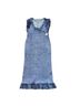 Free People 93% Polyester 7% Spandex 100% Polyester Print Blue Casual Dress Size L - photo 1