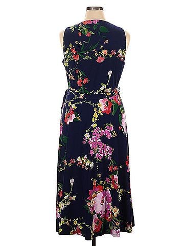 Lauren by Ralph Lauren Floral-Print Sleeveless Matte Jersey Faux-Wrap Casual Dress (view 2)
