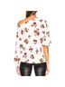 A.L.C. 100% Silk Floral White Red Long Sleeve T-Shirt Size 4 - photo 2