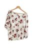 A.L.C. 100% Silk Floral White Red Long Sleeve T-Shirt Size 4 - photo 3