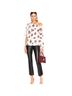 A.L.C. 100% Silk Floral White Red Long Sleeve T-Shirt Size 4 - photo 9