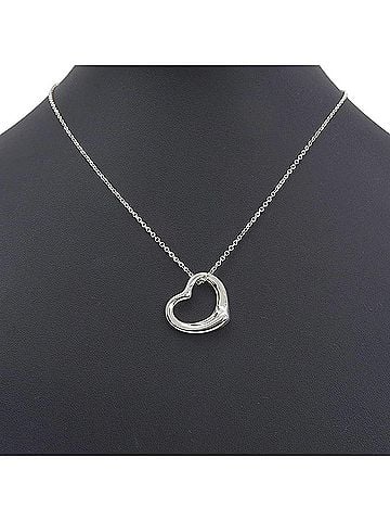 Tiffany & Co. Tiffany &amp; Co. Open Heart Necklace, designed by Elsa Peretti, 925 Sterling Silver, approx. 6.4g, for women. (view 2)