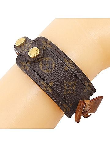 Louis Vuitton Louis Vuitton Porto Address Bracelet M92577, Monogram Canvas, Ribbon, Approx. 11.4g, Women's. (view 1)