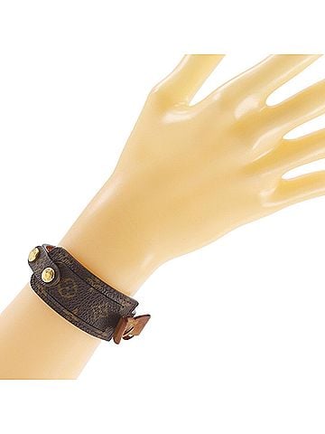 Louis Vuitton Louis Vuitton Porto Address Bracelet M92577, Monogram Canvas, Ribbon, Approx. 11.4g, Women's. (view 2)