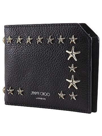 Jimmy Choo Jimmy Choo Star Stud Bi-fold Wallet, Leather, Black, Men's (view 2)