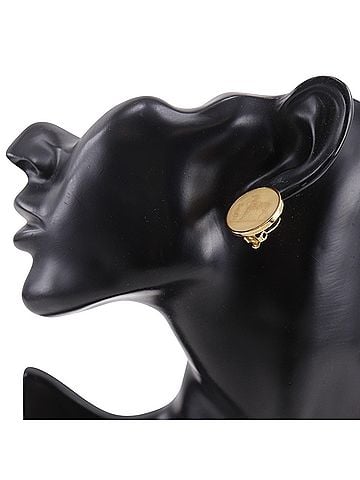 Hermès Hermes Corozo Earrings, Horse Design, Gold Plated, Beige, Approx. 10.0g, Women's. (view 2)