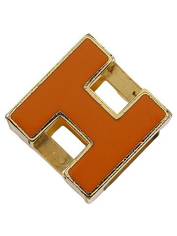 Hermès Hermes H-Cube Pendant Top, Cage d'H, Gold Plated, Orange, Approx. 6.0g, Women's. (view 2)