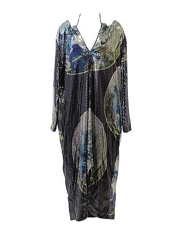 Ganni Ganni Sequin Mesh Maxi Dress in Multicolor Polyester (view 1)