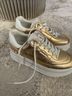 Michael Kors Gold White Sneakers Size 8 1/2 - photo 4