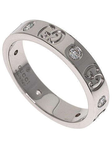 Gucci Gucci Icon Diamond Ring #13, 18K White Gold, Women's. (view 1)