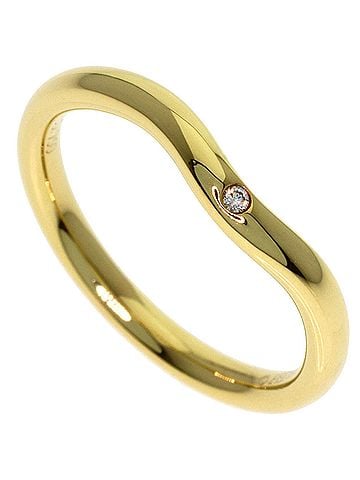 Tiffany & Co. Tiffany &amp; Co. Curved Band 1P Diamond Ring, 18K Yellow Gold, Women's. (view 1)