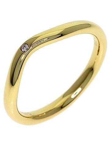 Tiffany & Co. Tiffany &amp; Co. Curved Band 1P Diamond Ring, 18K Yellow Gold, Women's. (view 2)