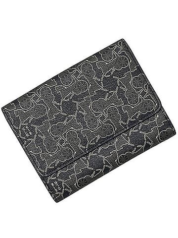 Céline Celine bi-fold wallet, double PVC leather, gray/black, 107497CCN.38OL. (view 1)