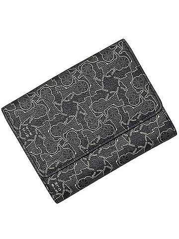 Céline Celine bi-fold wallet, double PVC leather, gray/black, 107497CCN.38OL. (view 2)