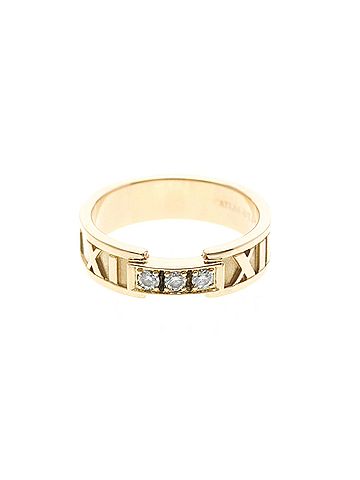 Tiffany & Co. Tiffany Atlas Ring 3P Diamond Pink Gold (18K) Fashion Diamond Band Ring Pink Gold (view 1)