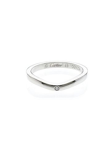 Cartier Cartier Ballerina Wedding Ring With 3 Diamonds Platinum Fashion Diamond Band Ring Silver (view 1)