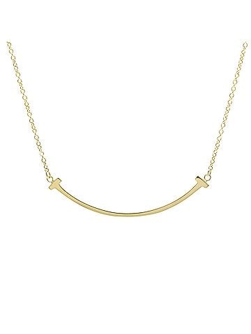 Tiffany & Co. Tiffany Tiffany T Smile Small Size Necklace Yellow Gold (18K) No Stone Men,Women Fashion Necklace (Gold) (view 1)