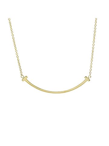 Tiffany & Co. Tiffany Tiffany T Smile Small Size Necklace Yellow Gold (18K) No Stone Men,Women Fashion Necklace (Gold) (view 2)