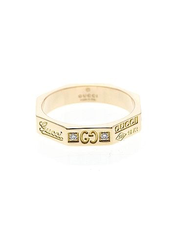 Gucci Gucci Octagonal Ring With Diamonds Pink Gold (18K) Fashion Diamond Band Ring Pink Gold (view 1)