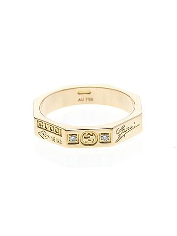 Gucci Gucci Octagonal Ring With Diamonds Pink Gold (18K) Fashion Diamond Band Ring Pink Gold (view 2)