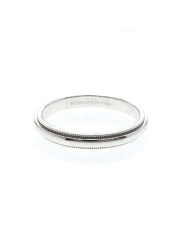 Tiffany & Co. Tiffany Milgrain Ring Platinum Fashion No Stone Band Ring Silver (view 1)