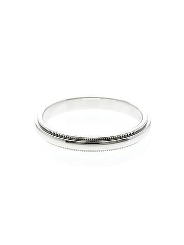 Tiffany & Co. Tiffany Milgrain Ring Platinum Fashion No Stone Band Ring Silver (view 2)