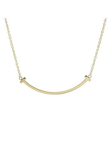 Tiffany & Co. Tiffany Tiffany T Smile Small Size Necklace Yellow Gold (18K) No Stone Women,Men Fashion Necklace (Gold) (view 1)