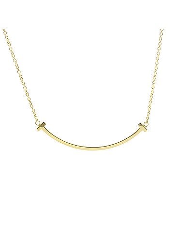 Tiffany & Co. Tiffany Tiffany T Smile Small Size Necklace Yellow Gold (18K) No Stone Women,Men Fashion Necklace (Gold) (view 2)