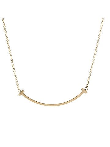 Tiffany & Co. Tiffany Tiffany T Smile Small Size Necklace Pink Gold (18K) No Stone Men,Women Fashion Necklace (Pink Gold) (view 1)